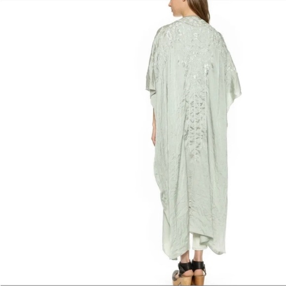Free People Sensual Satin Sweet Sunrise Embroidered Kimono - Picture 2 of 9